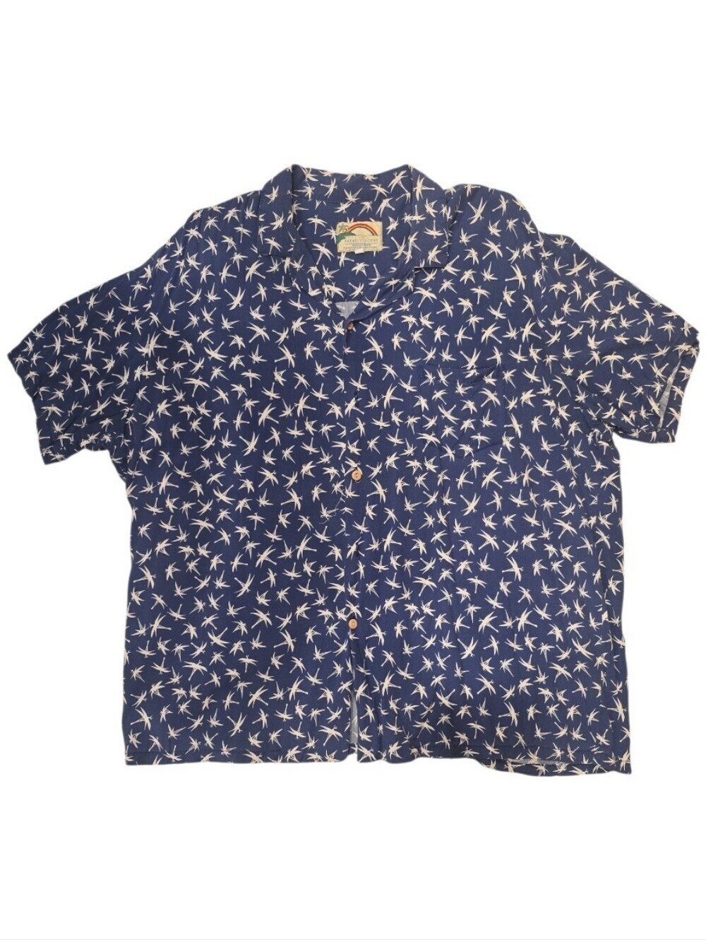 Paradise Found Magnum PI Tom Selleck Blue And White XXL Hawaii Rayon